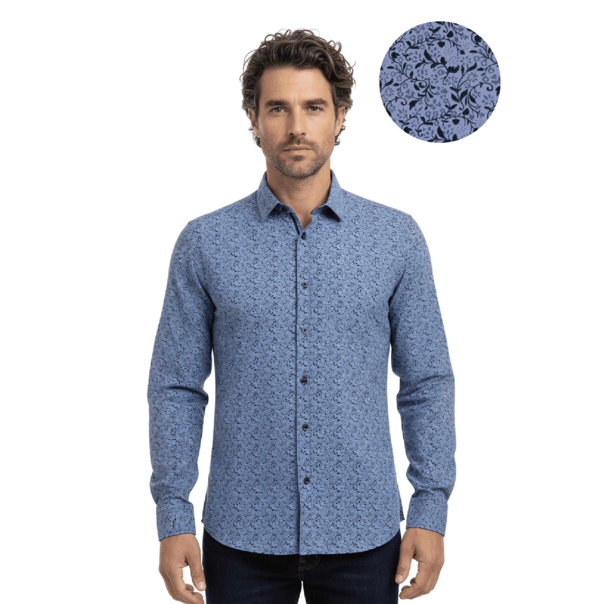 Long-Sleeve Shirt with Subtle Print