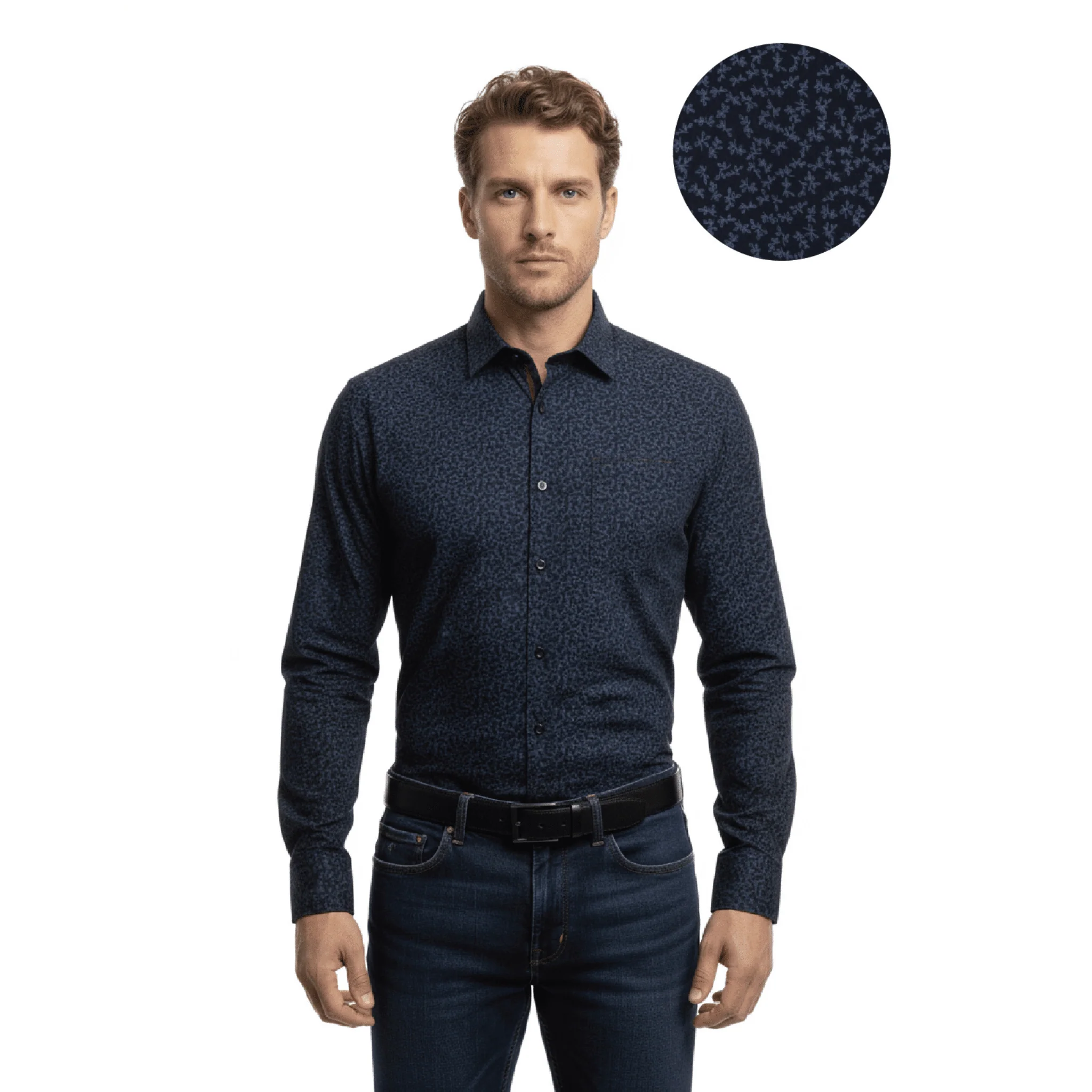 Long-Sleeve Shirt with Subtle Print - Image 2