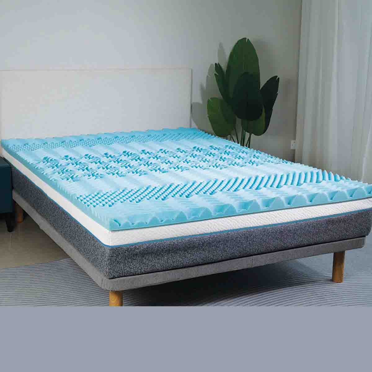 Maison Blanche - 7 Zone Gel Memory Foam Topper-blue - Image 2