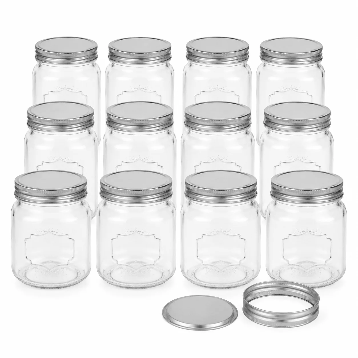 Mason Jar Set with 2-Piece Lids – 500 ml – Set of 12 - Image 2