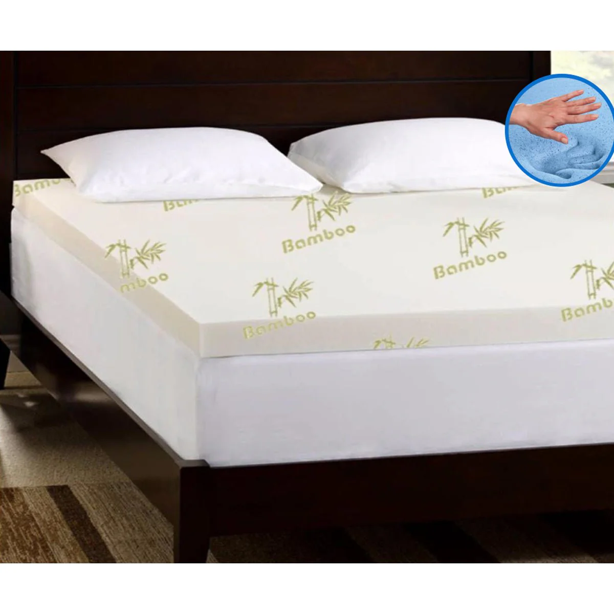 Mattress Topper Bamboo Cover Gel Mempry Foam - Image 3