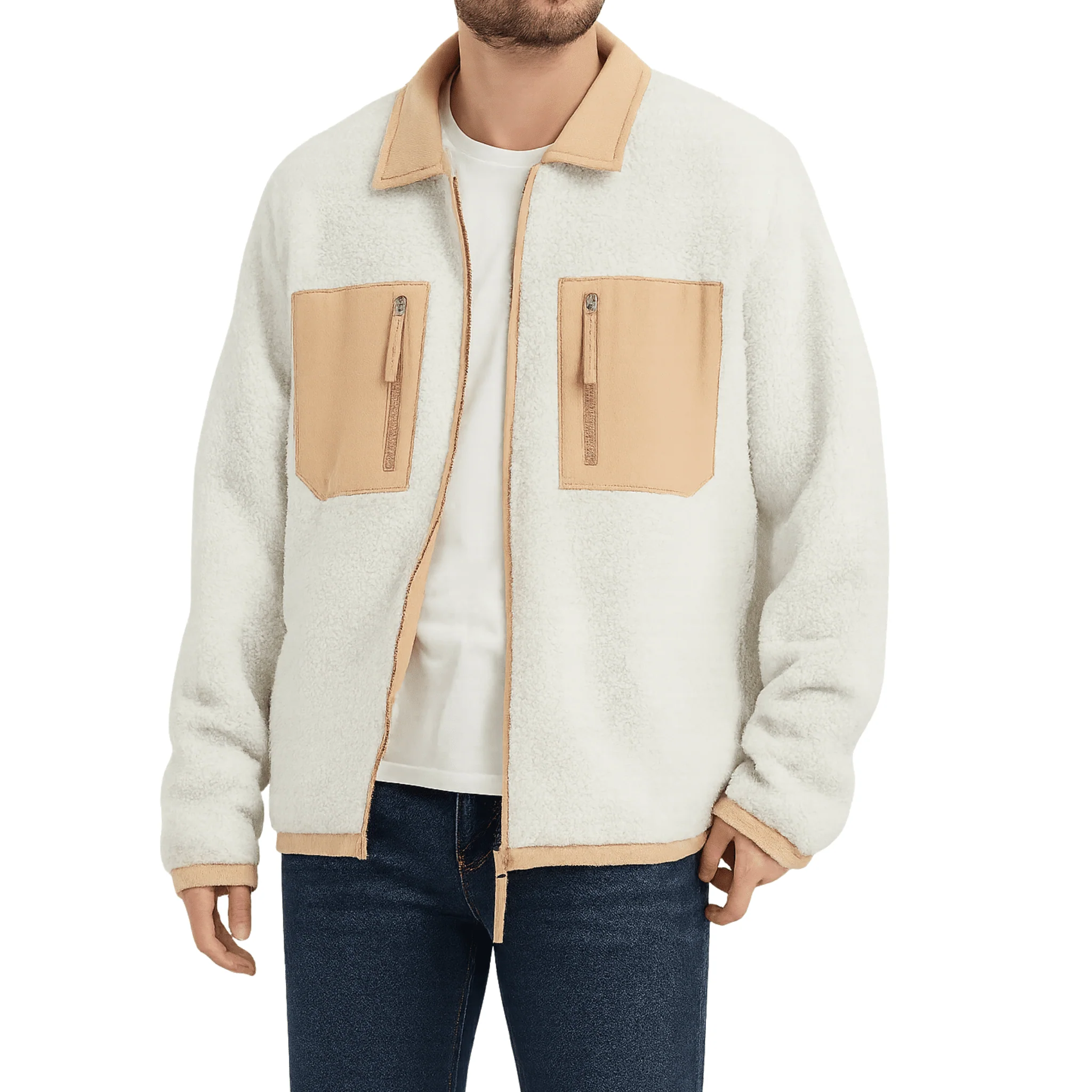 Men’s Two-Tone Fleece Zip Jacket - Image 2