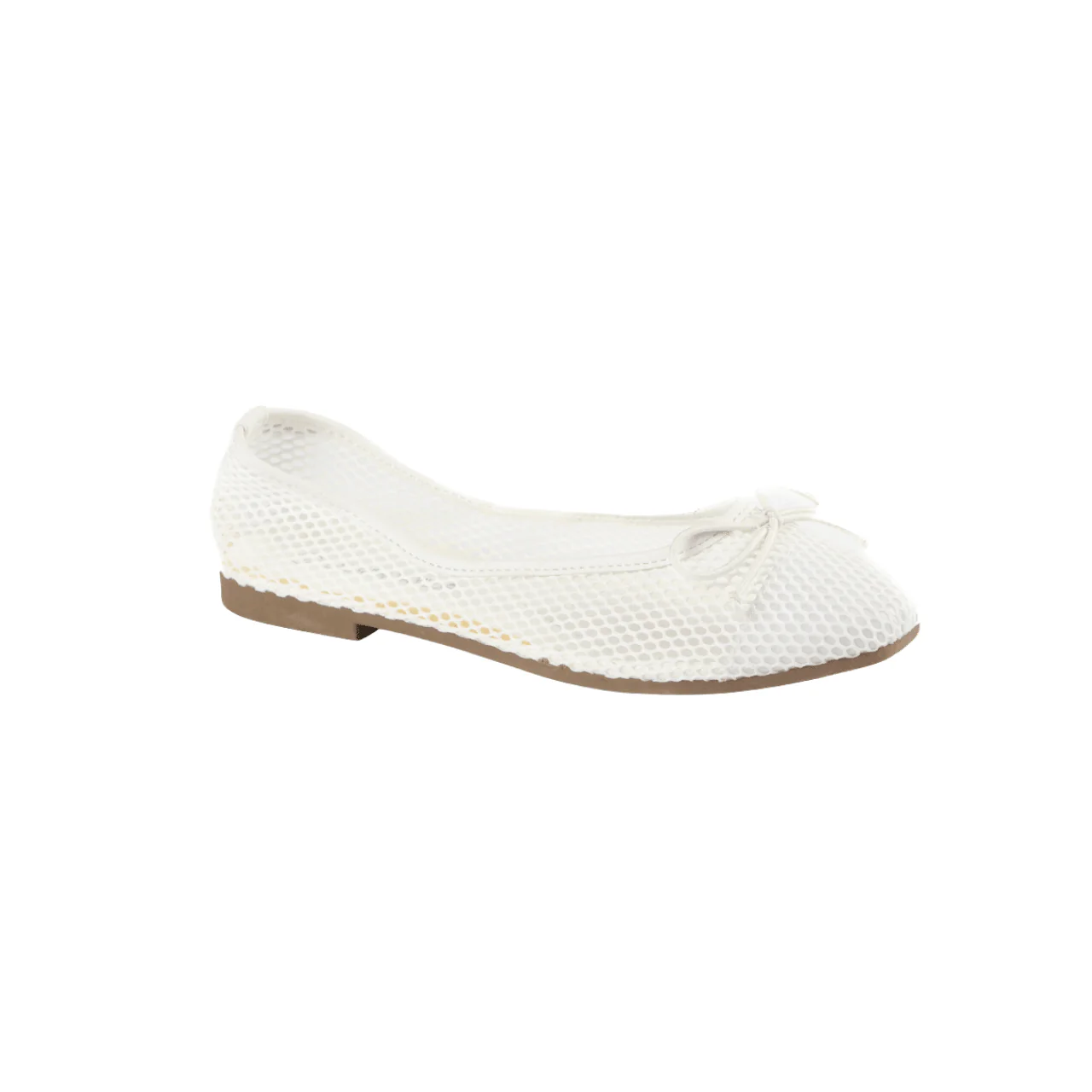 Mesh Ballet Flats with Bow Detail - Image 2