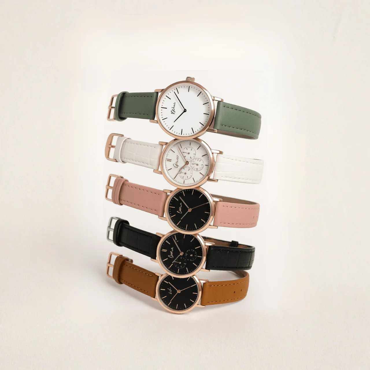 Minimalist Leather Strap Watch - Image 2