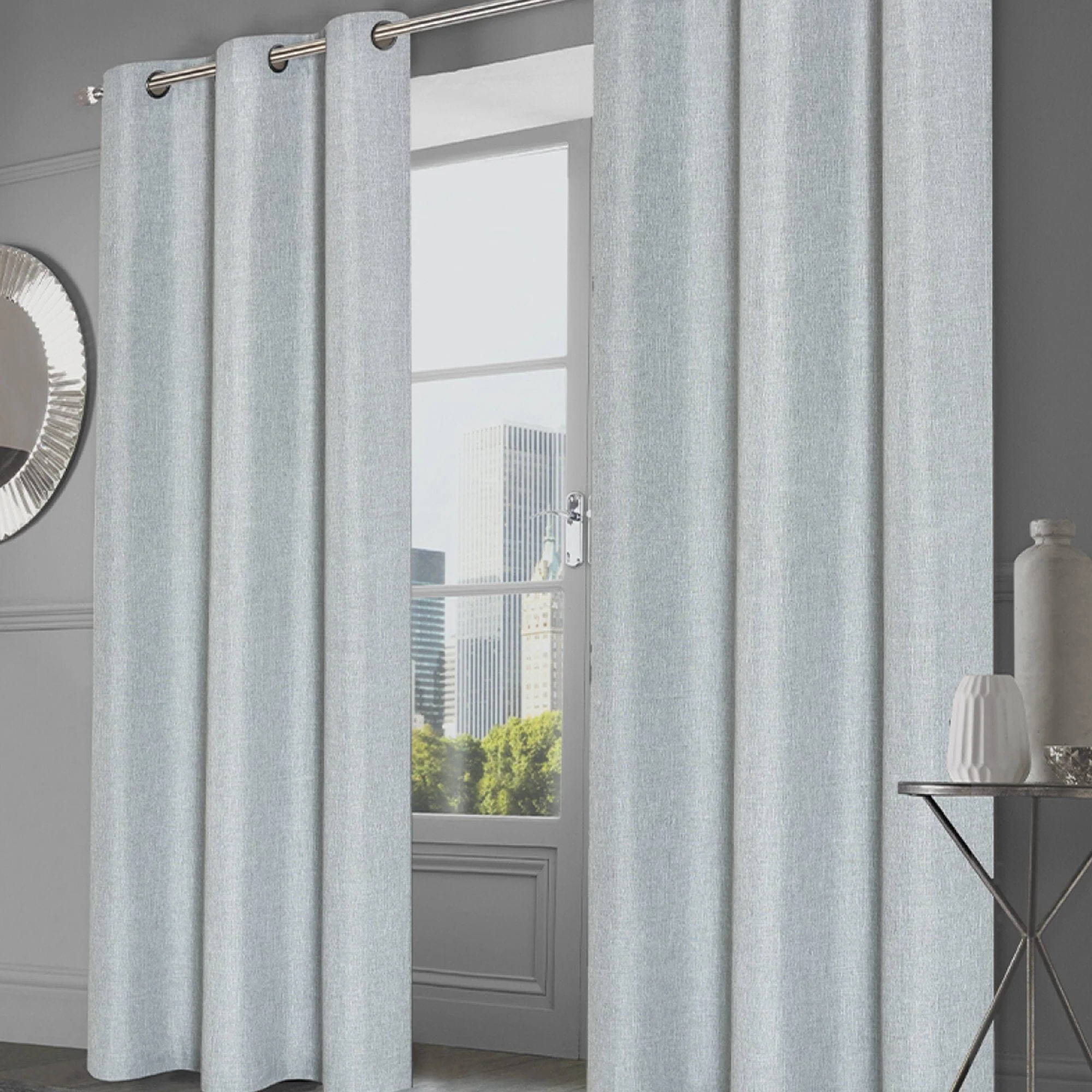 Morris Faux Linen Grommet Curtain Panels – 2 Pack - Image 4