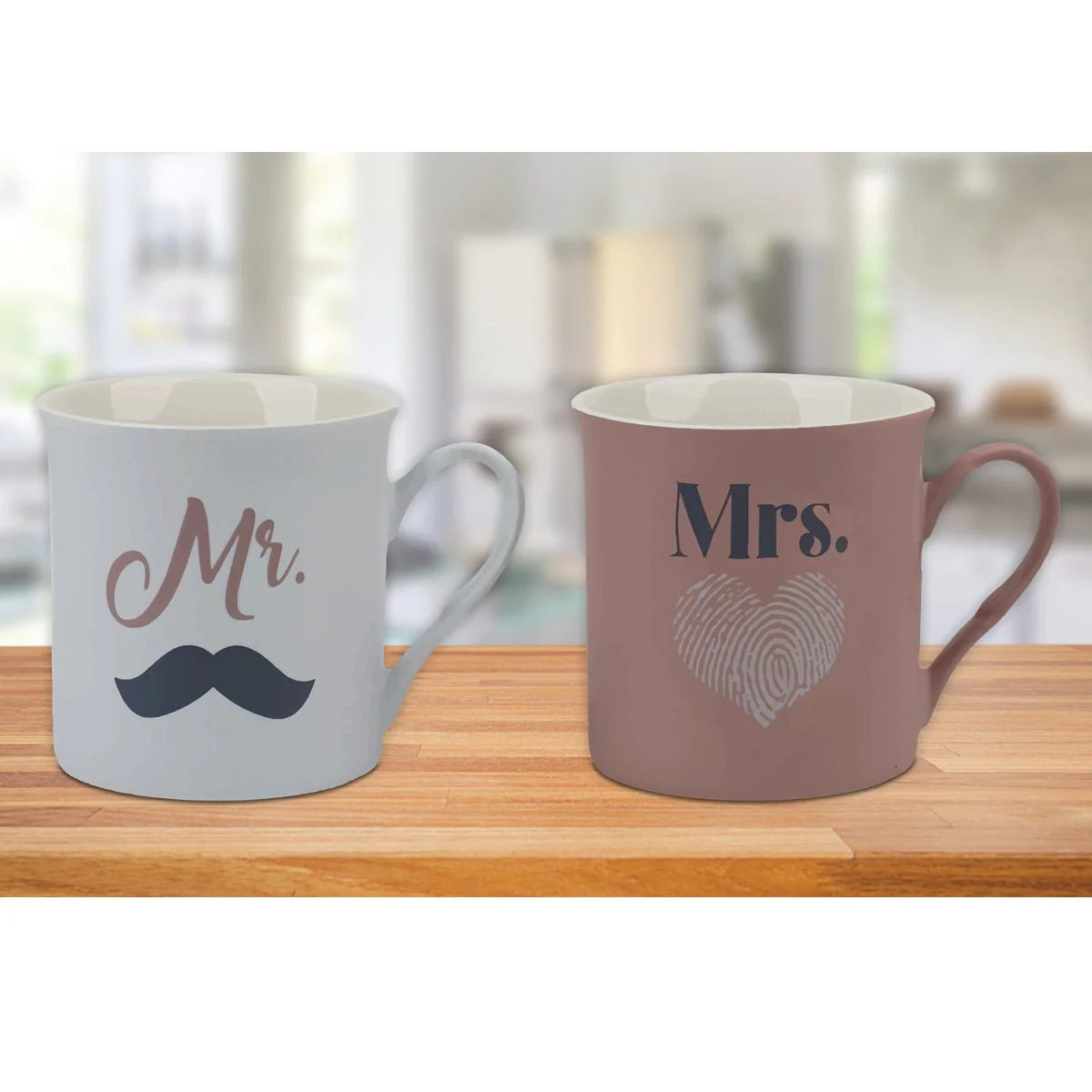 New Bone Mug 11o Z Mr & Mrs Asst Decals - Image 2