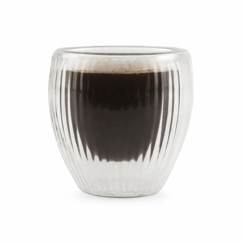 NUVO Set of 2 Double-Walled Ribbed Espresso Cups