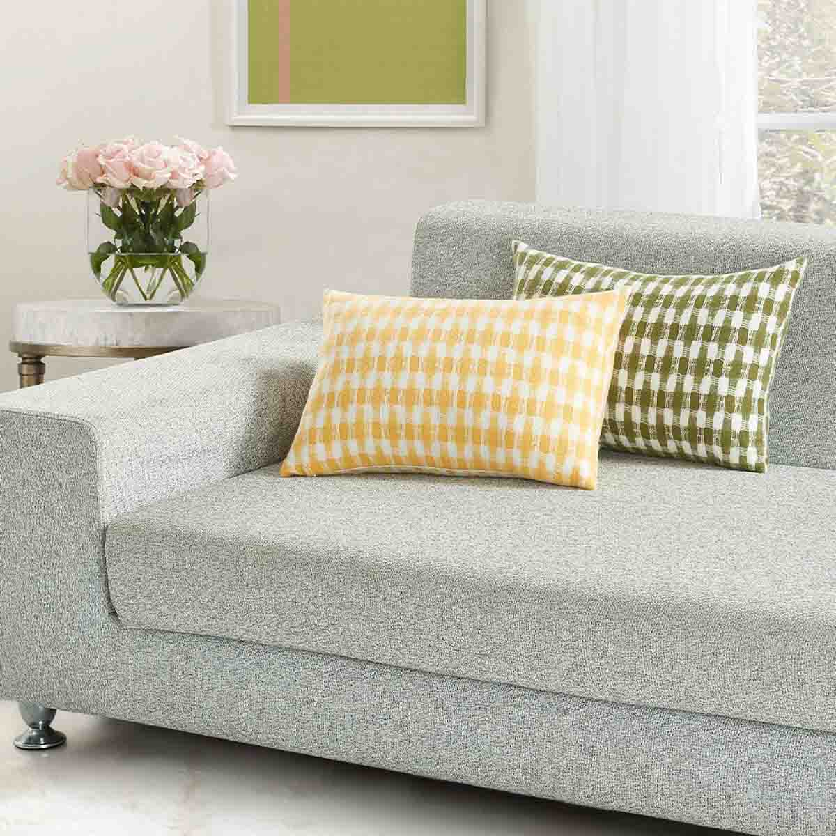 Odette Woven Interlocking Check Cushion