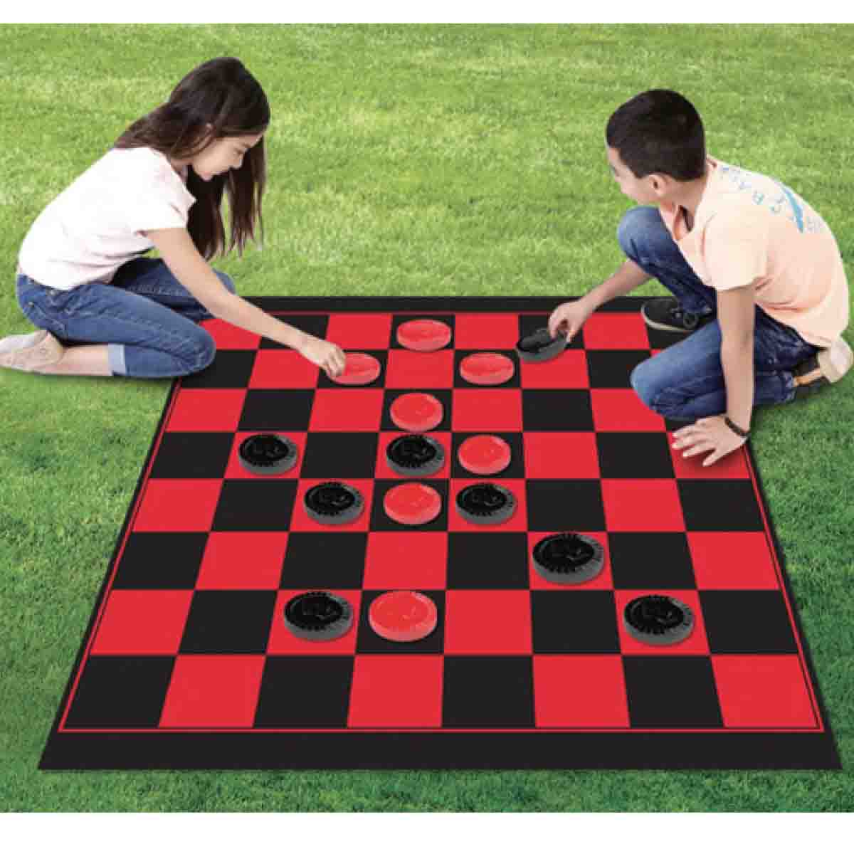 Outdoor Giant Chequers Mat 26 pieces