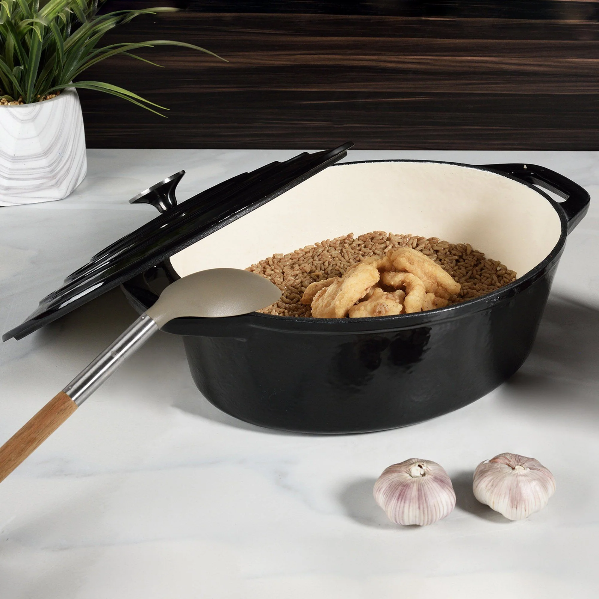 Oval Cast-iron Enamel Coated Duch Oven 5.5L - Image 3