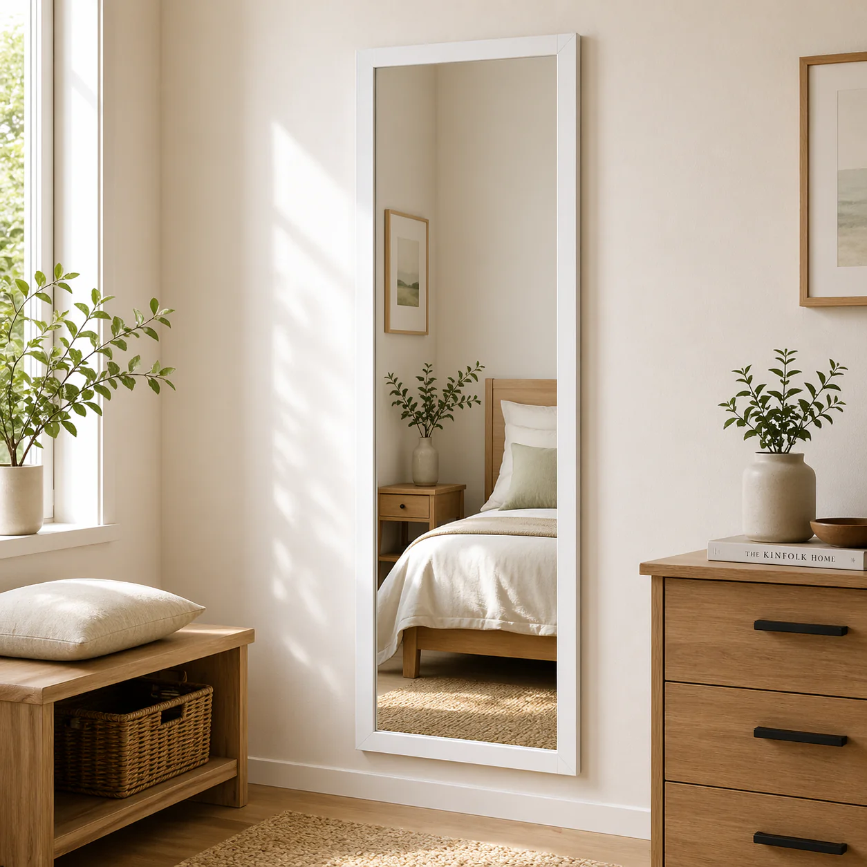 Over-the-Door Hanging Mirror – Wooden Frame (30 x 120 cm) - Image 4