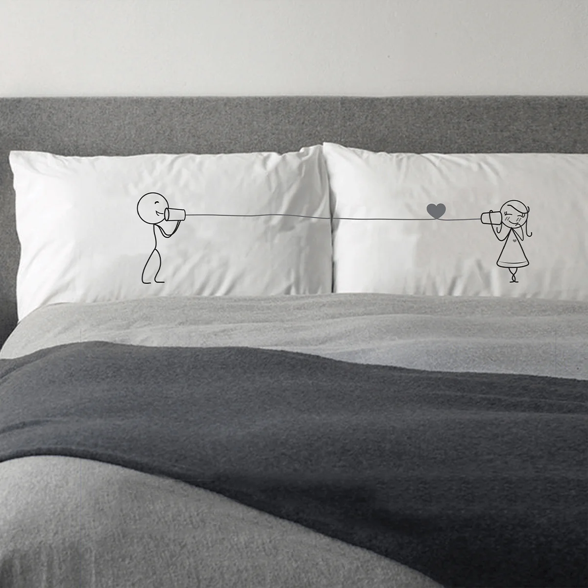 Pair Of His & Her Matching Pillowcases