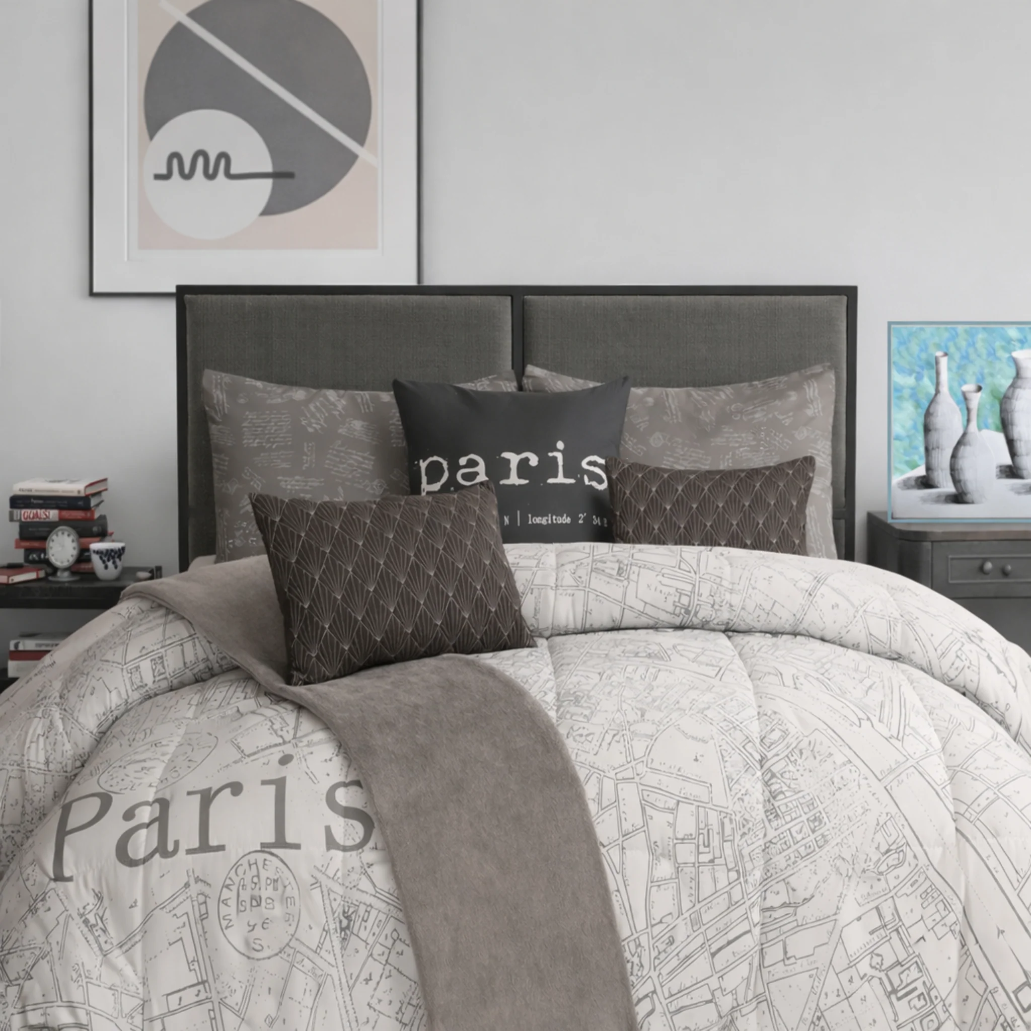 Paris - Comforter Set Grey - Image 2
