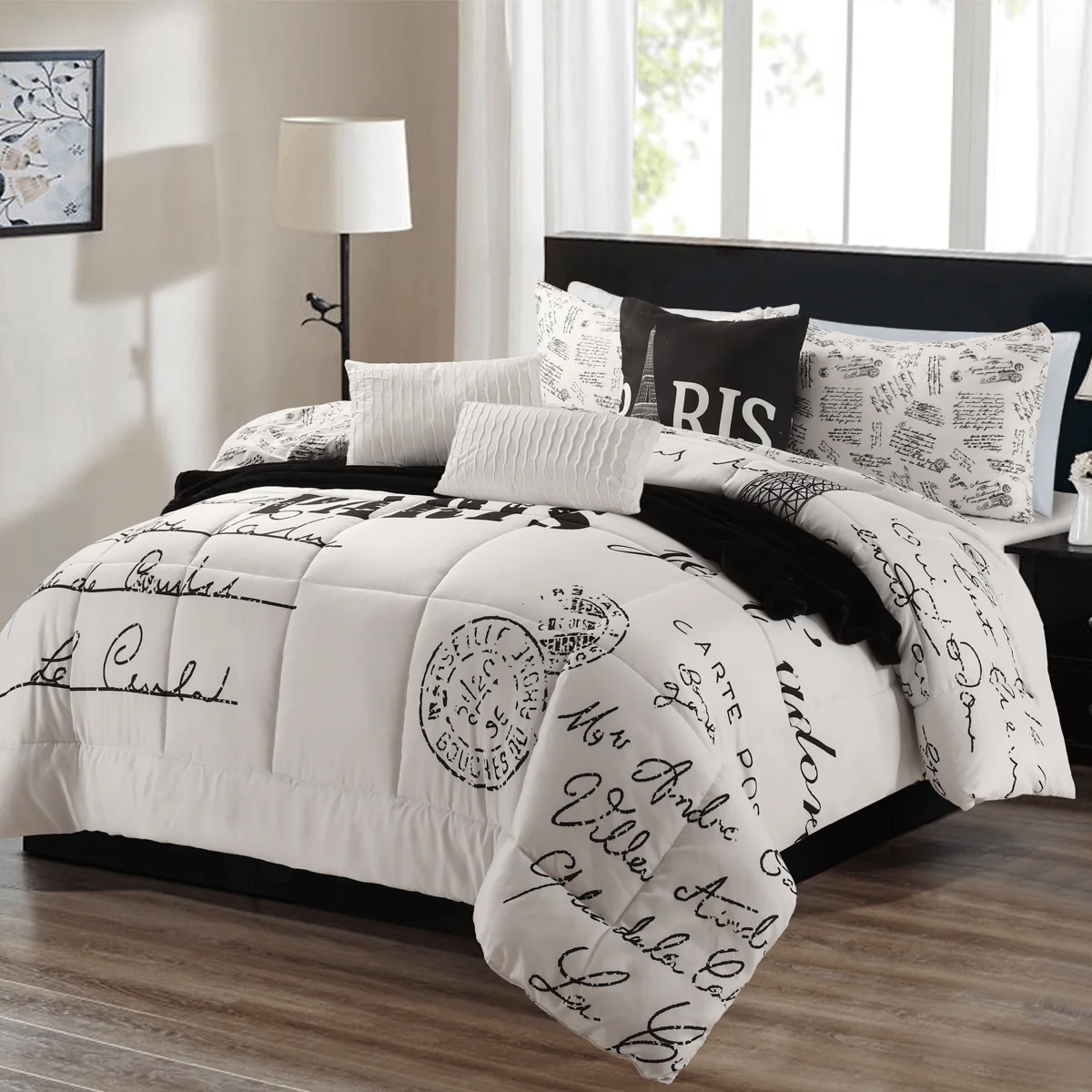 Paris Jazz- Comforter Black/white - Image 4