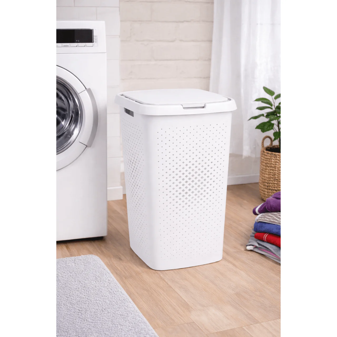 Perforated Laundry Hamper with Lid - Image 4
