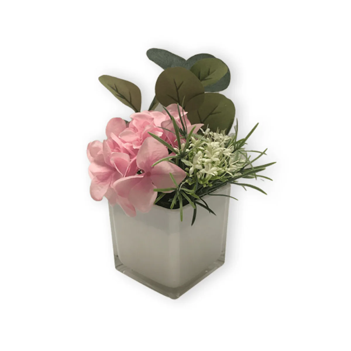 Pink Peony In White Glass Pot 14*14*28 - Image 2