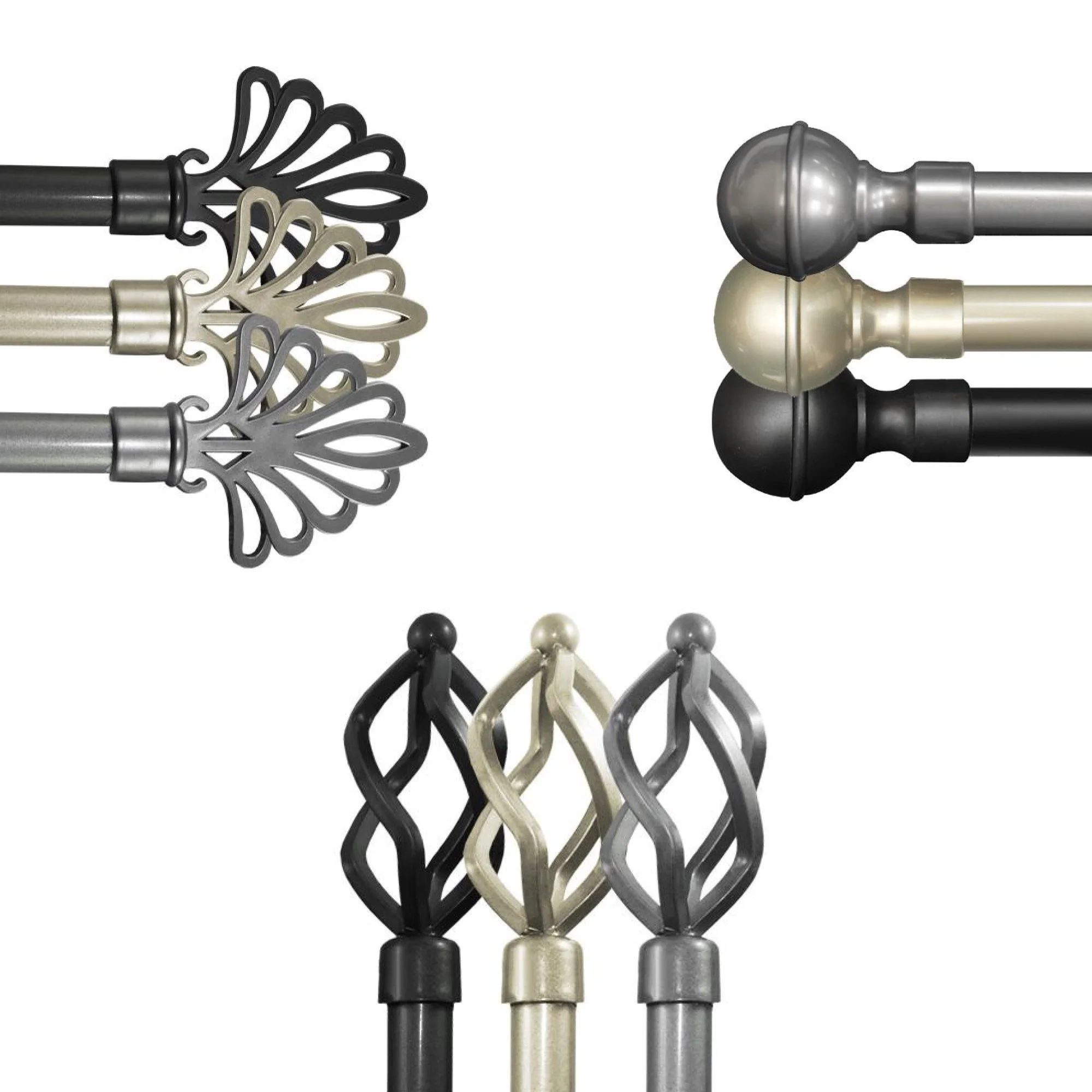 PLASTIC FINIAL POLE SET