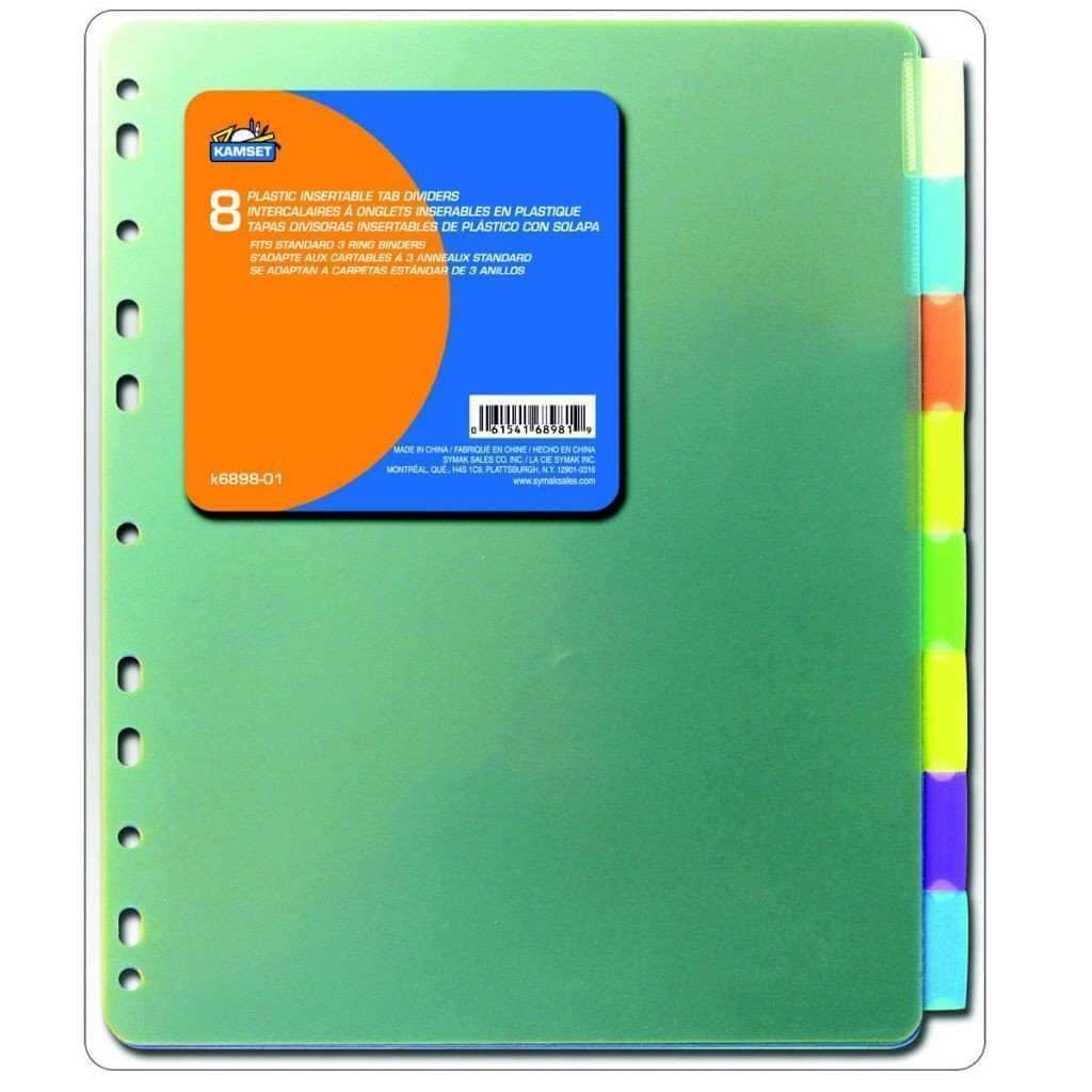 Plastic Tab Dividers - 8