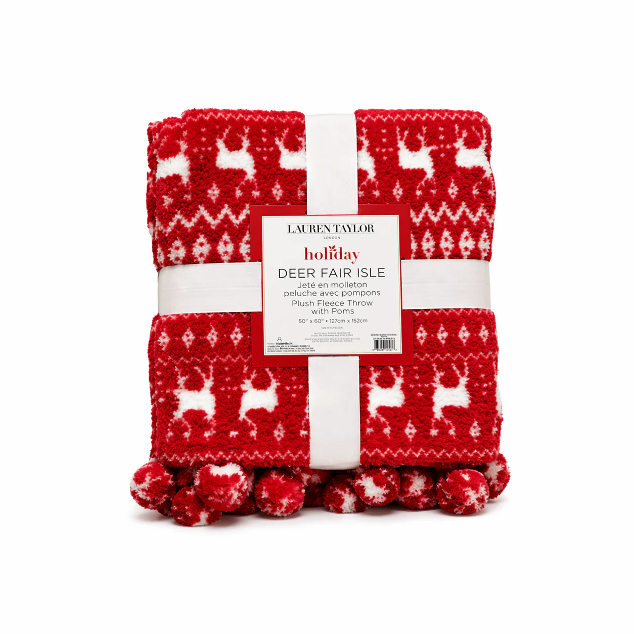 Plush Fleece Throw With poms 50*60 - Image 2