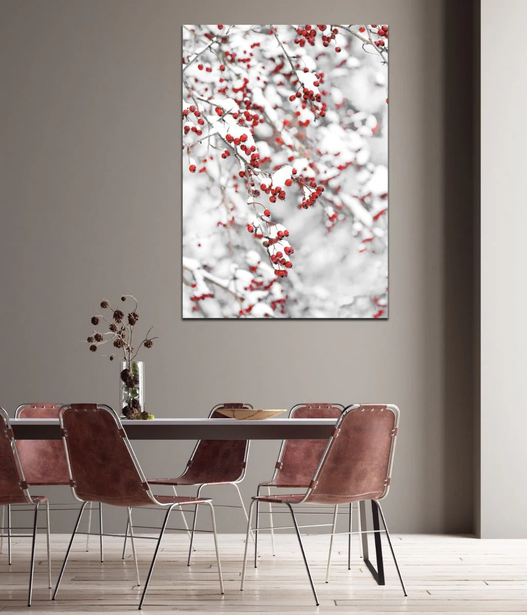Printed Canvas 70 x 100 cm | Winter Tree with Red Leaves - Image 5