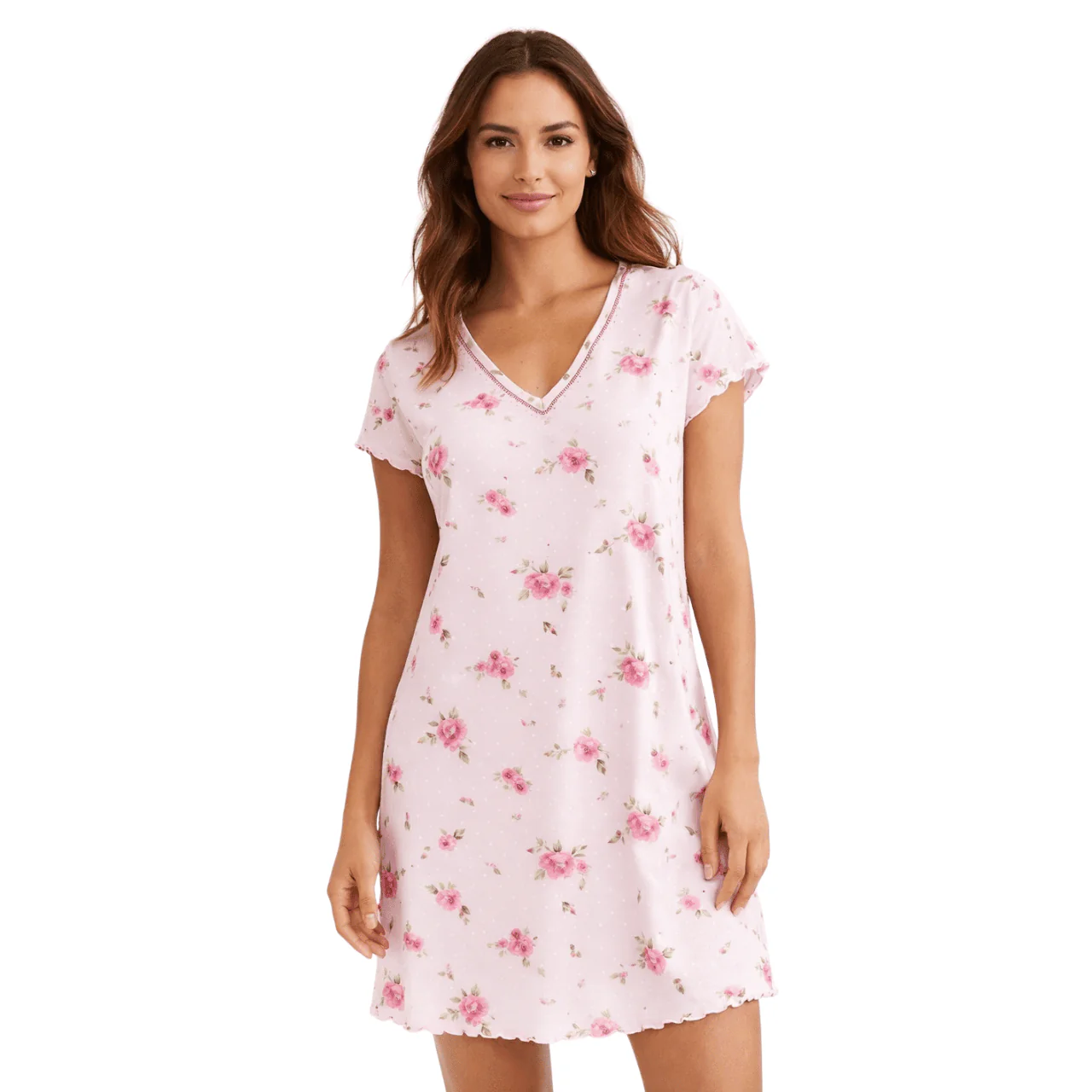 Printed Short-Sleeve Nightdress - Image 2