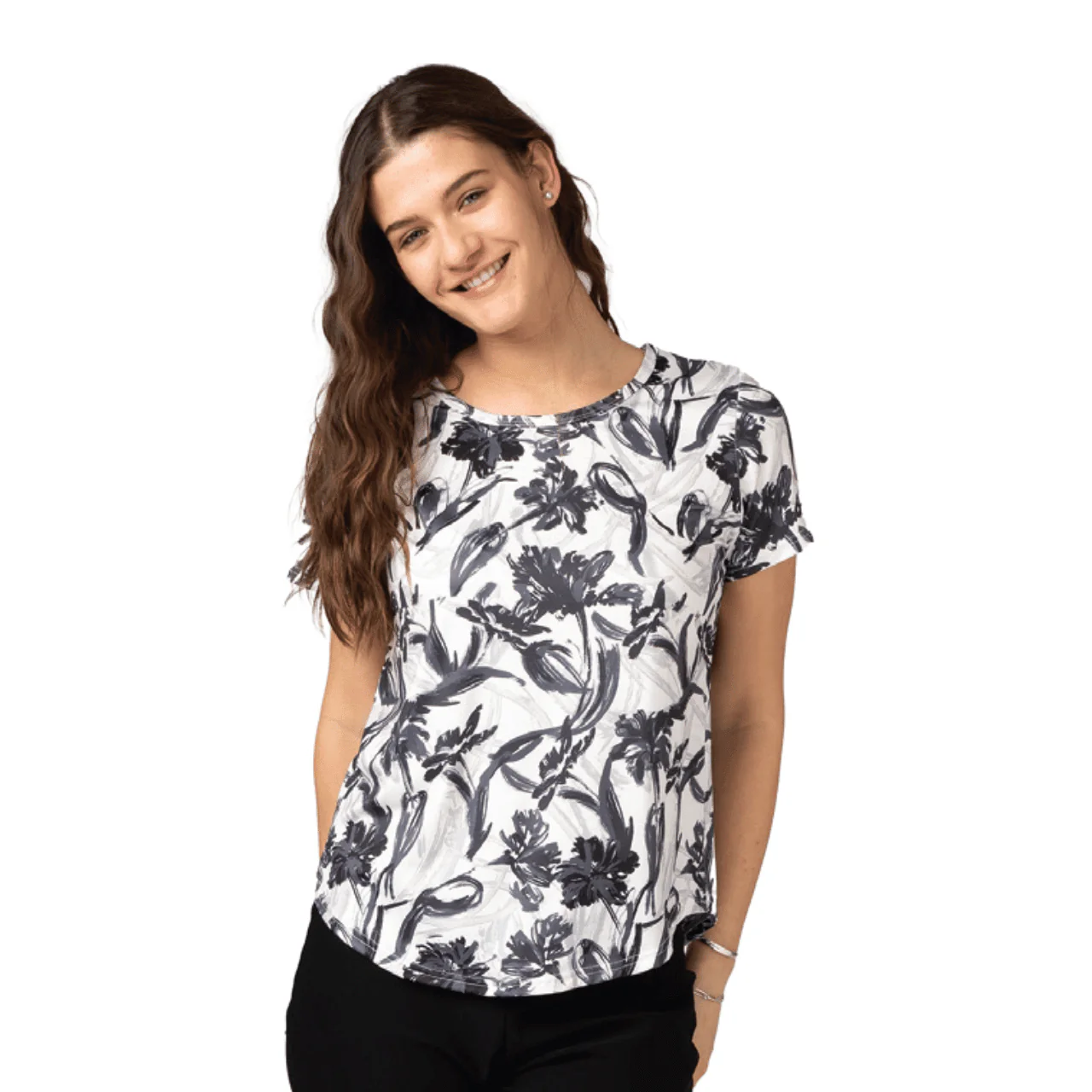 Printed Short-Sleeve Top