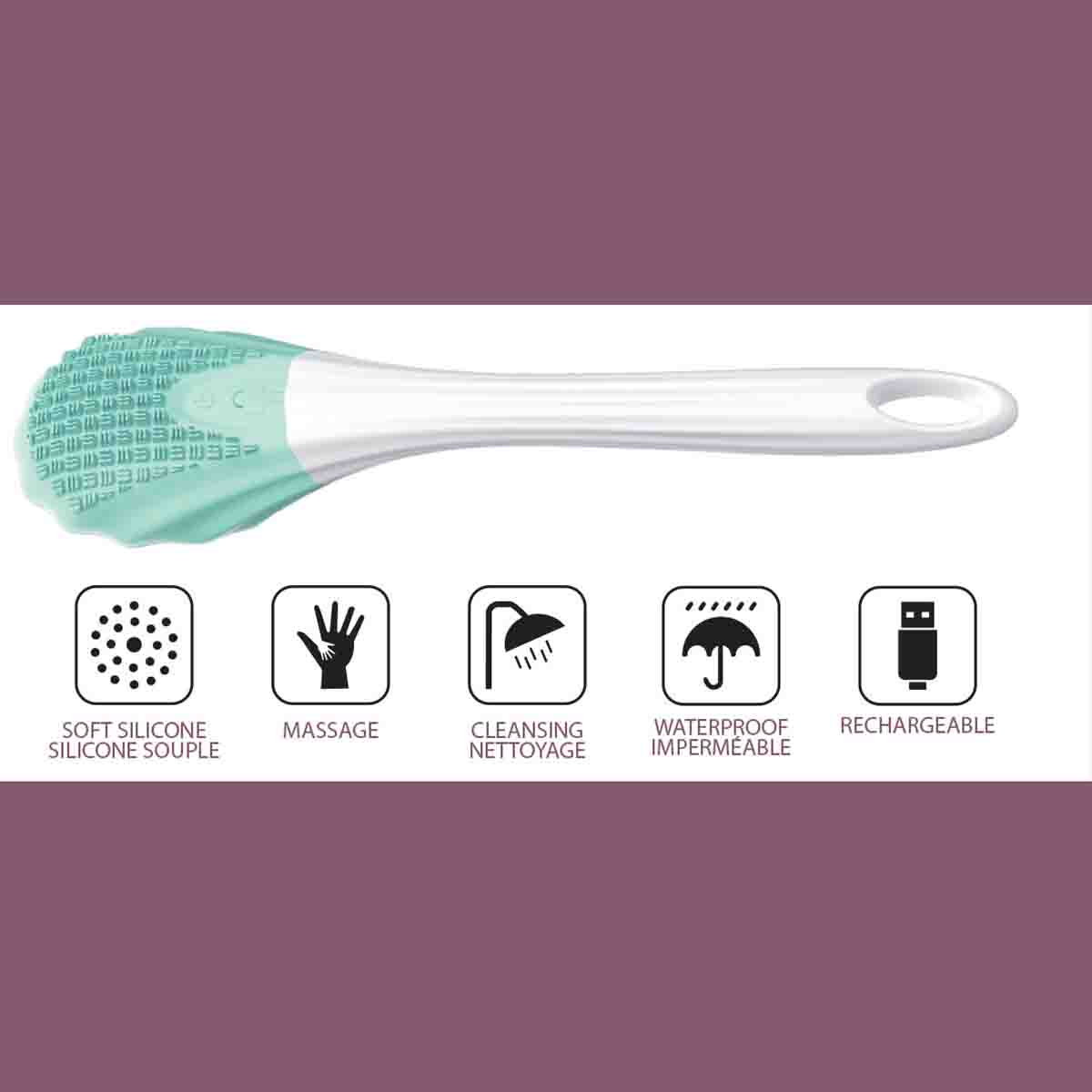 Pure Natural-Bath Brush Rechargeable White/blue - Image 6