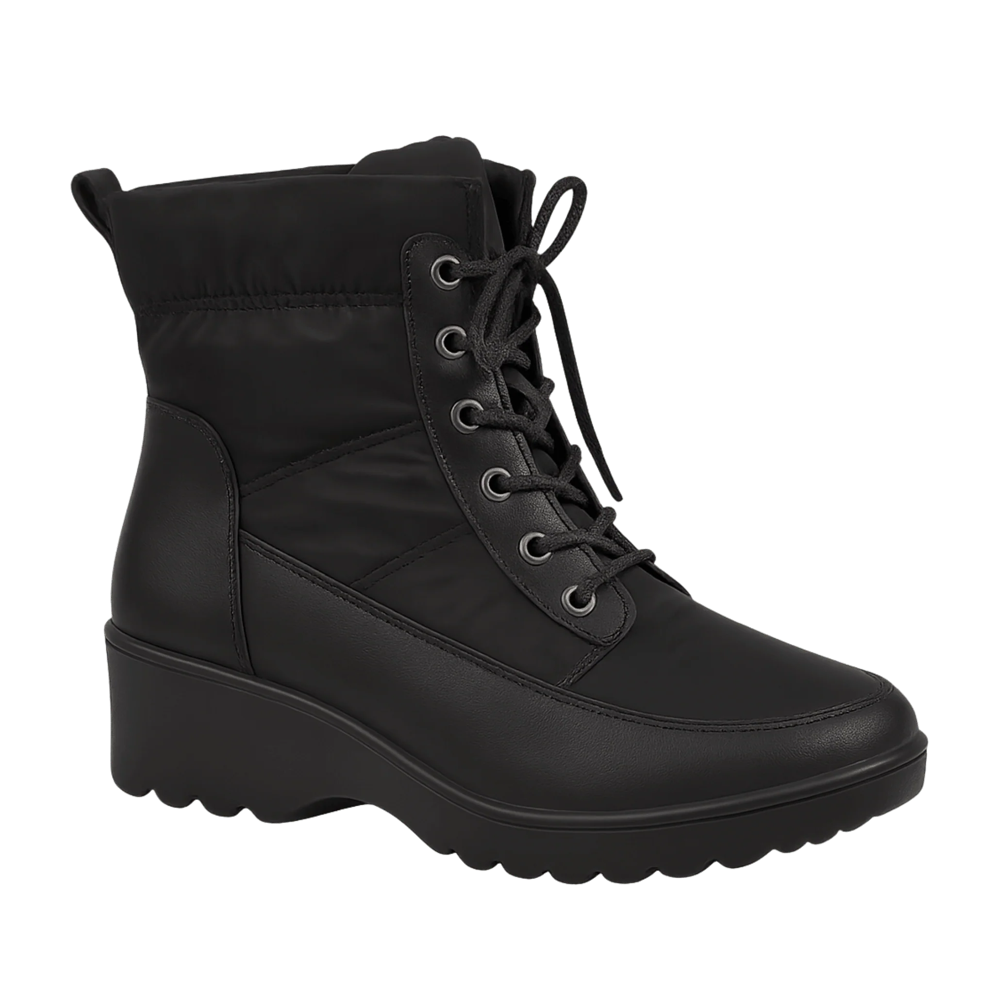 Quilted Lace-Up Winter Ankle Boot