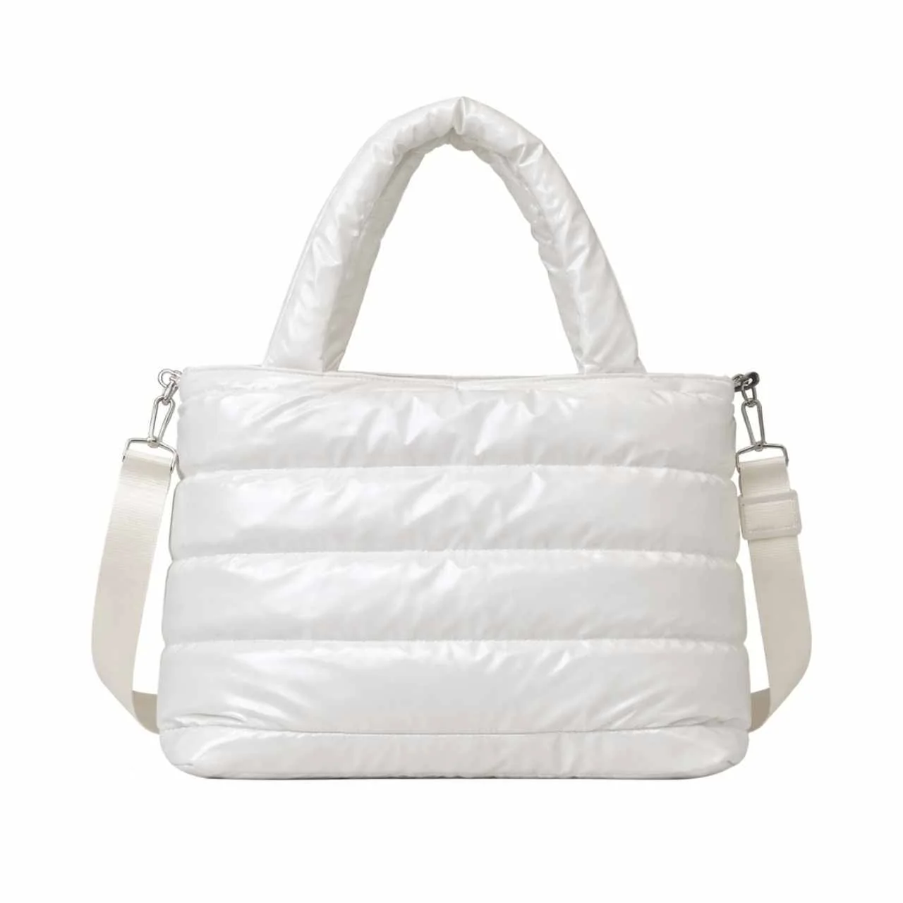 Quilted Tote Bag with Adjustable Strap - Image 2