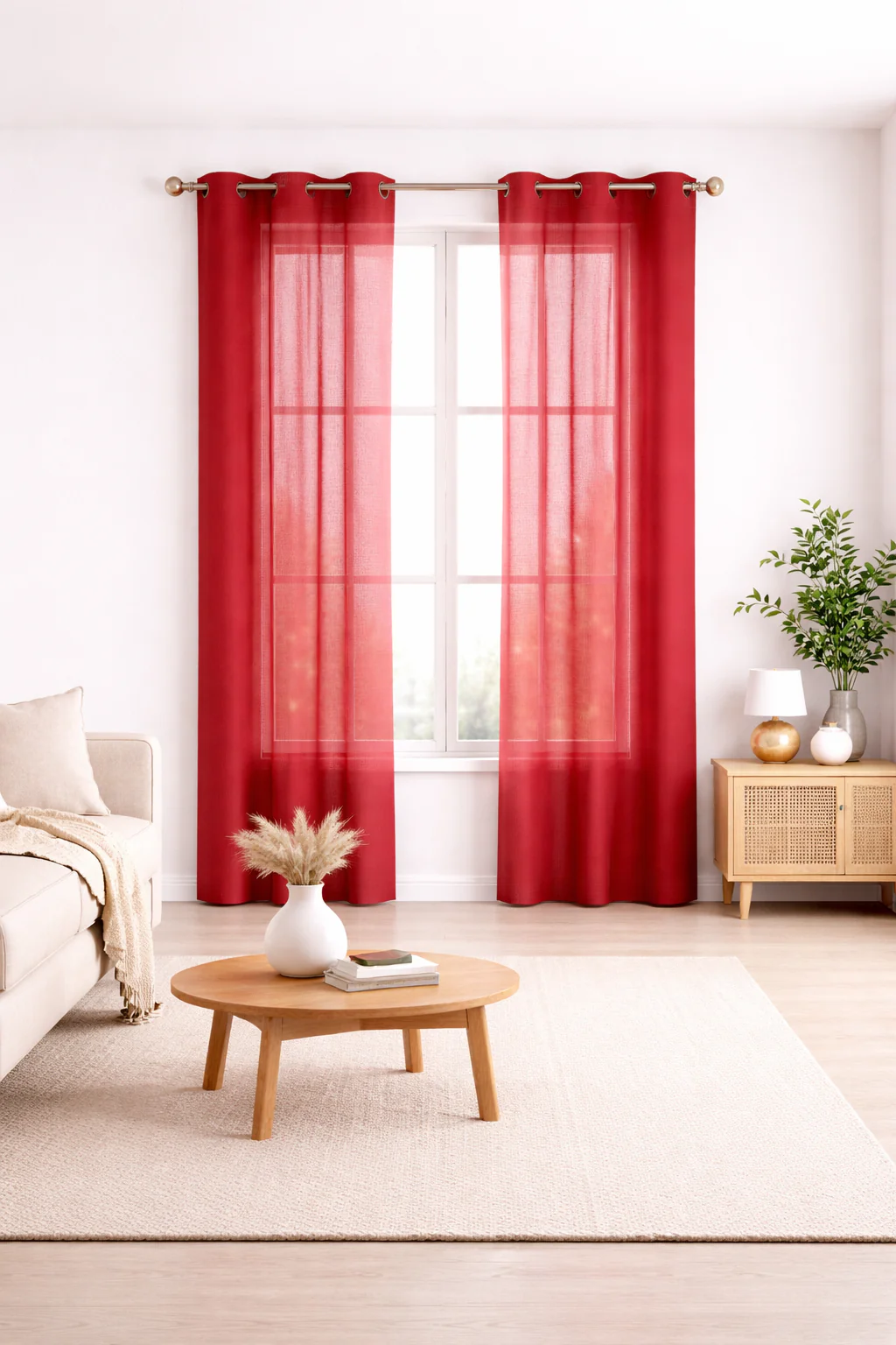 Faux Linen Grommet Curtain Panels – 2 Pack (Multiple Sizes & Colors) - Image 3