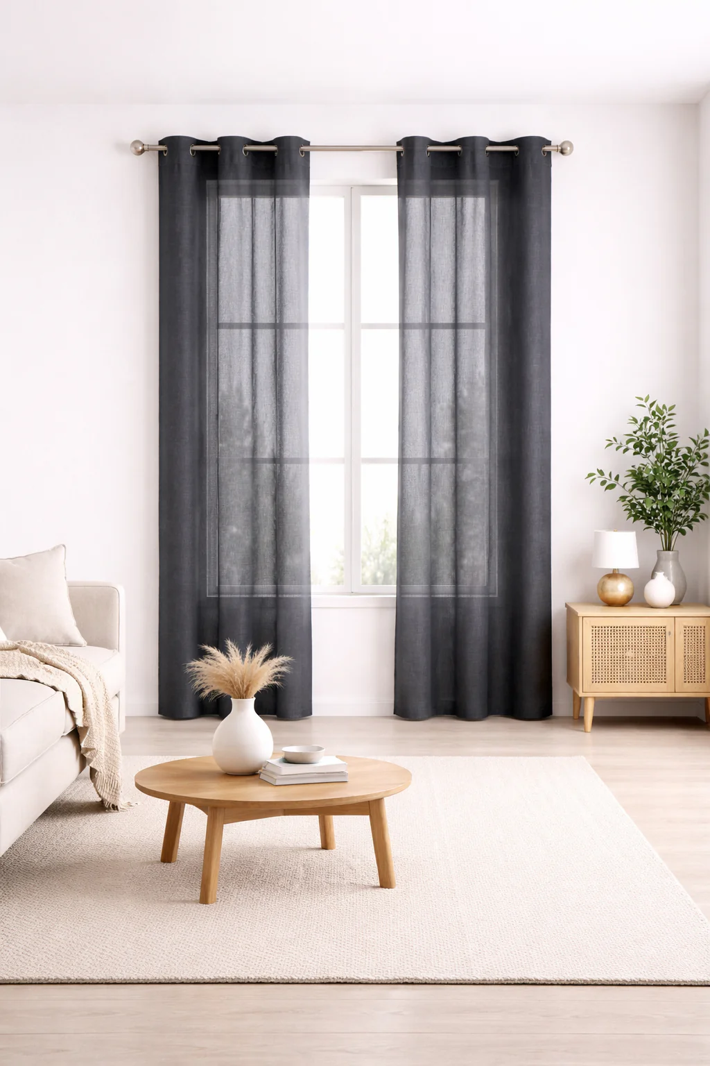 Faux Linen Grommet Curtain Panels – 2 Pack (Multiple Sizes & Colors) - Image 5