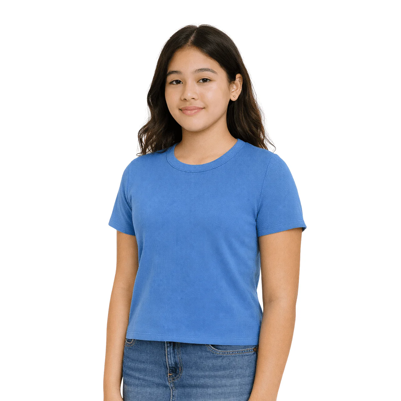 Ribbed Short Sleeve T-Shirt with Lettuce Trim - Image 5