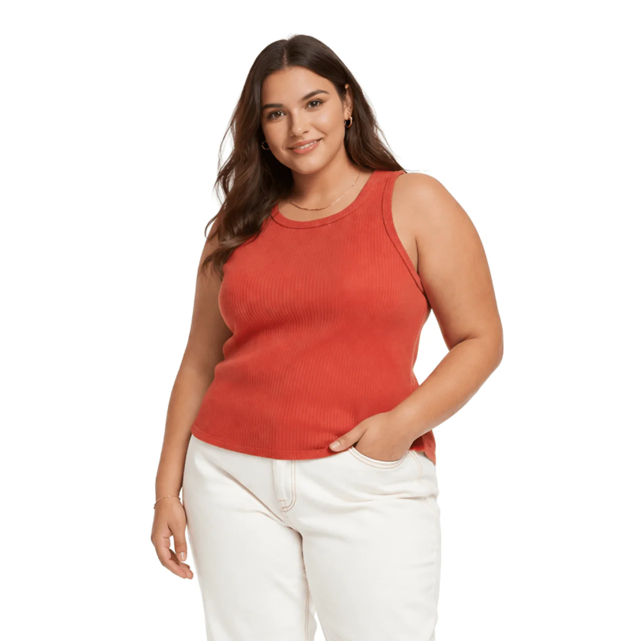 Plus Size Ribbed Sleeveless Tank Top - Image 6