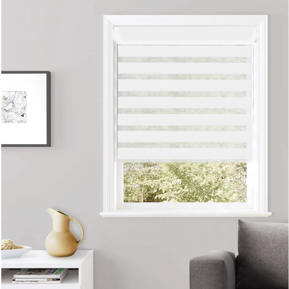 Roller Blind White Day & Night Pvc Cordless - Image 5