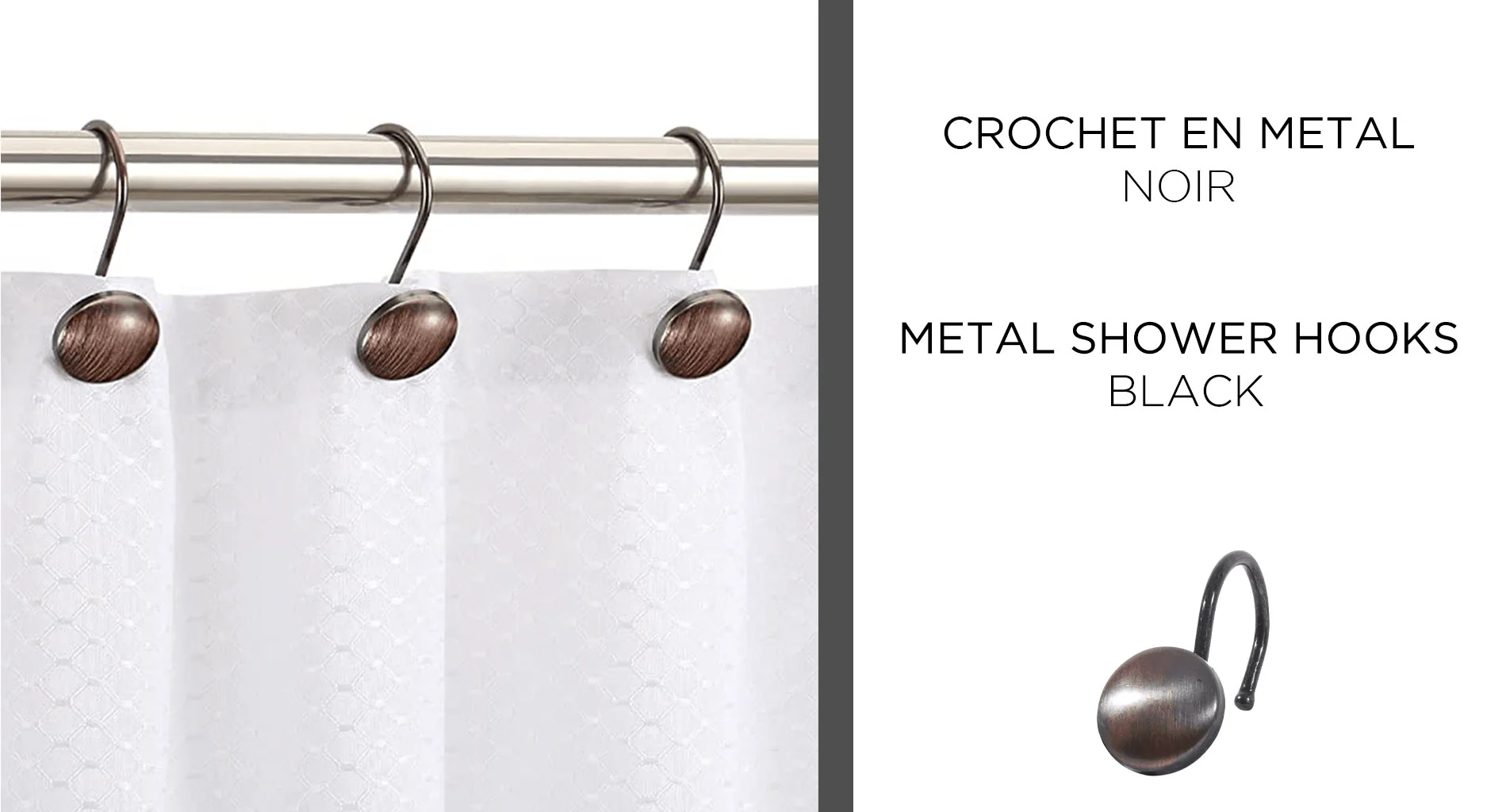 Round 12pk metal shower hooks - Image 3