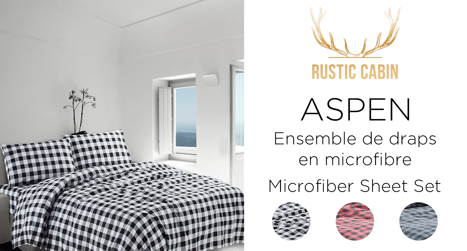 Rustic Cabin - ASPEN Plaid Microfibre Sheet Set - Image 3