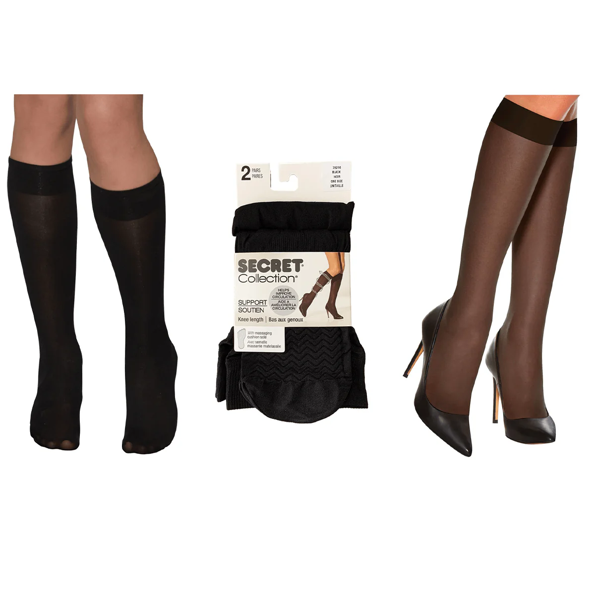 Secret Collection – 2 pack knee highs and 2 pack pantyhose assorted