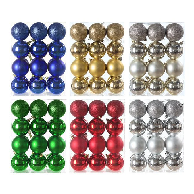 Pack of 24 Shatterproof Christmas Ornaments – 60mm