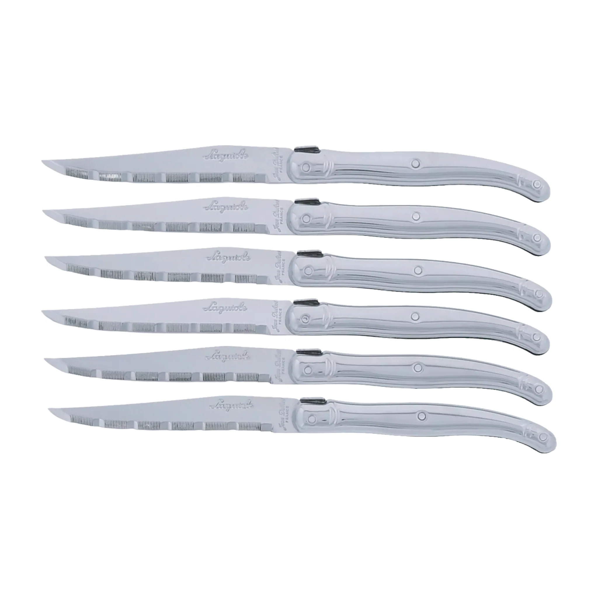 Silver 6-Piece Steak Knife Set with Wooden Box - Image 2