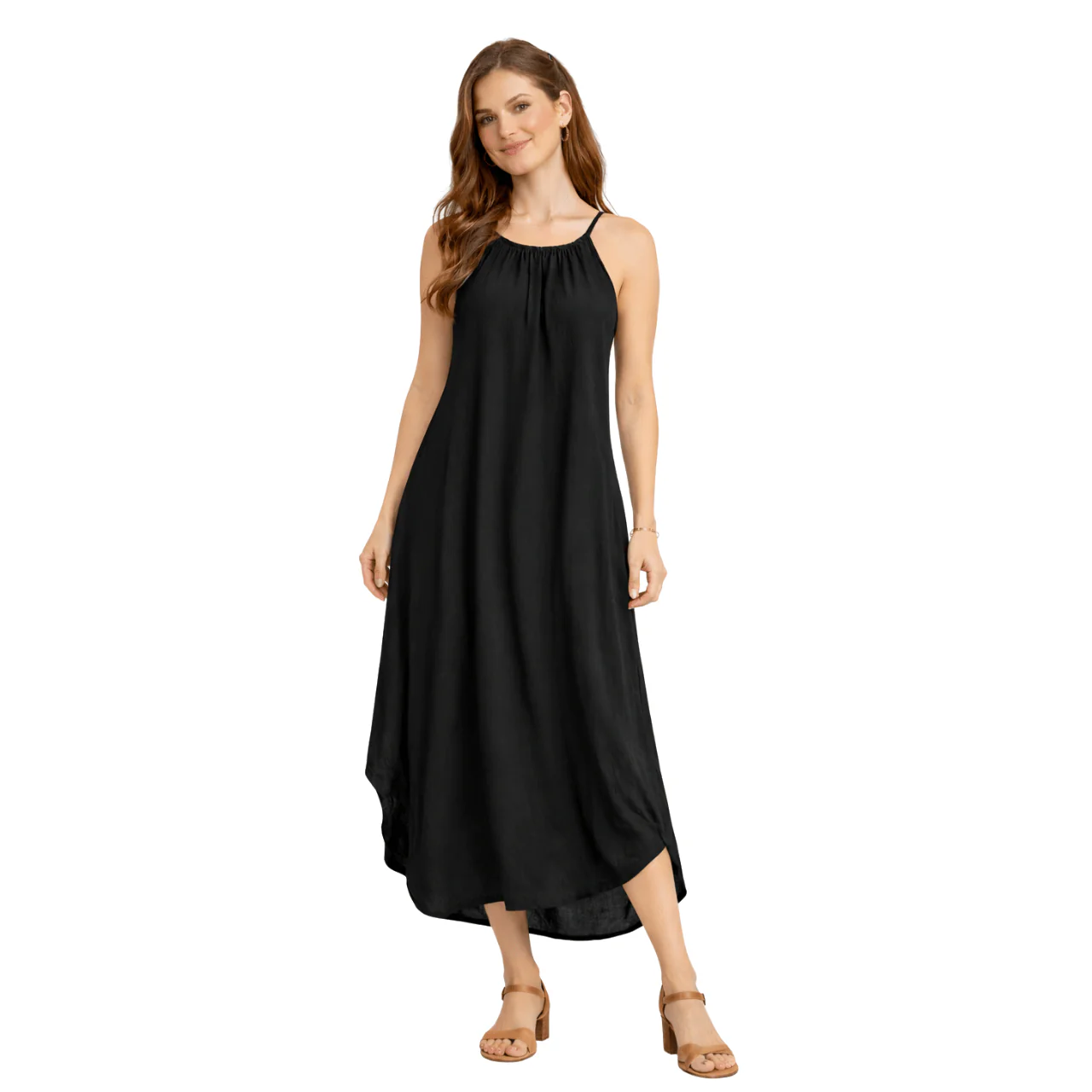 Sleeveless Halter Neck Midi Dress - Image 3