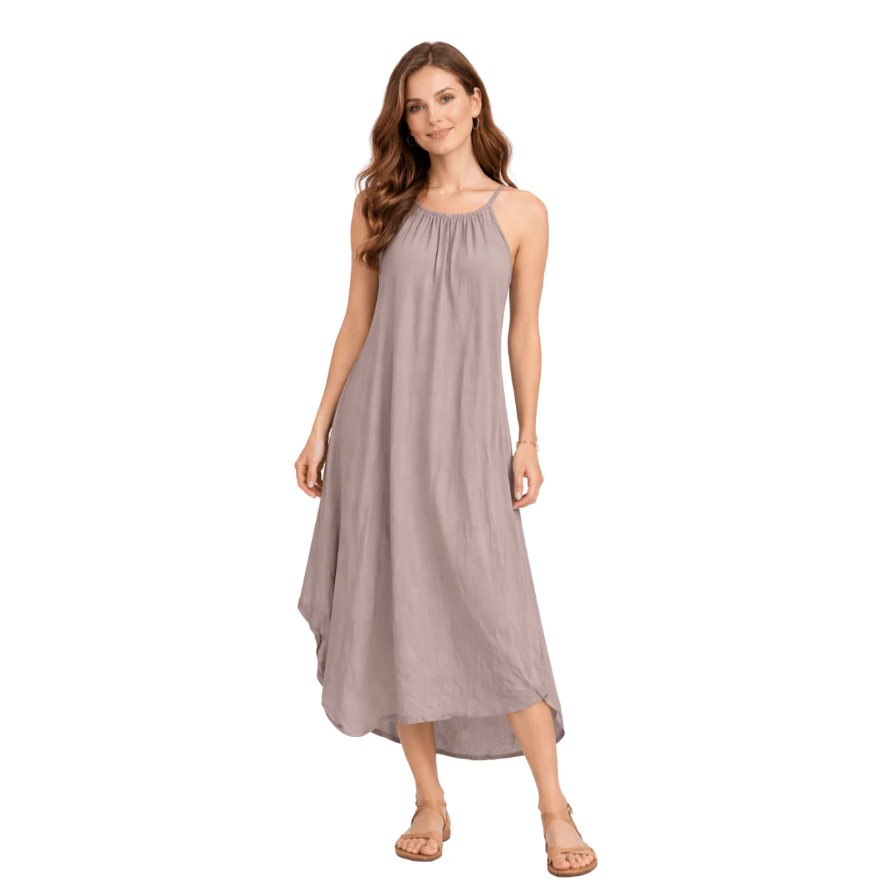 Sleeveless Halter Neck Midi Dress - Image 4