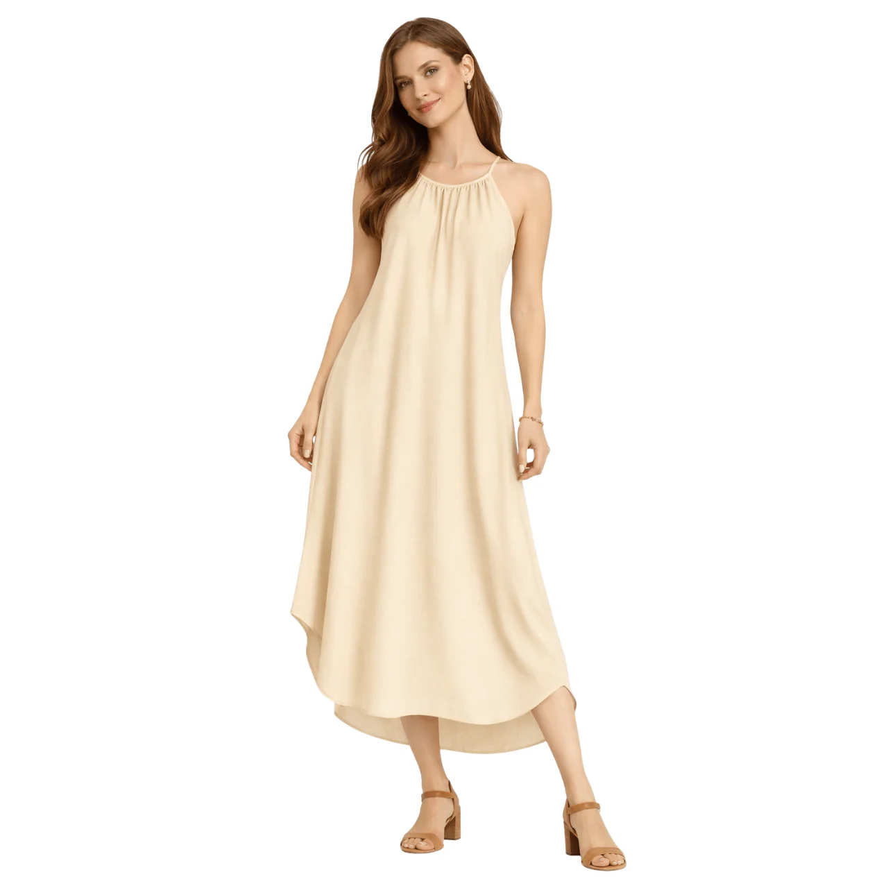 Sleeveless Halter Neck Midi Dress - Image 5