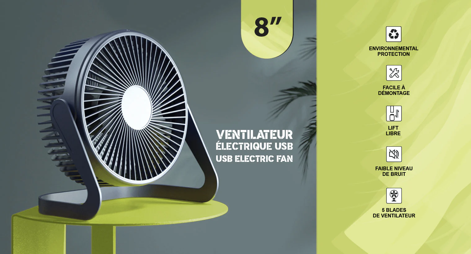 Small USB Fan desktop 8" - Image 11
