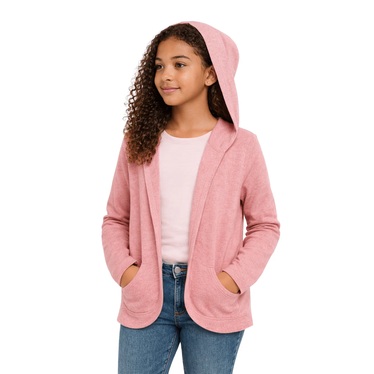 Soft Hooded Open Cardigan