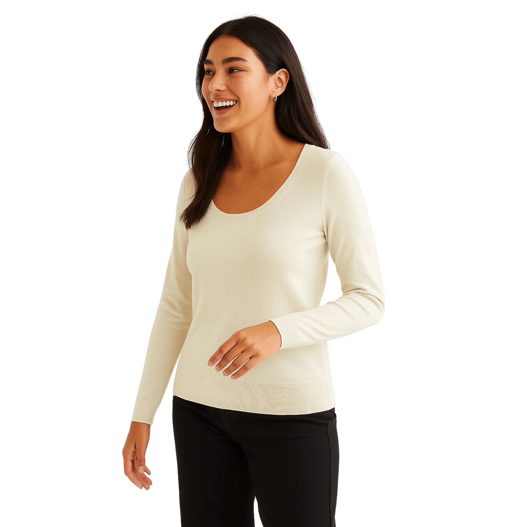 Soft Knit Scoop Neck Sweater