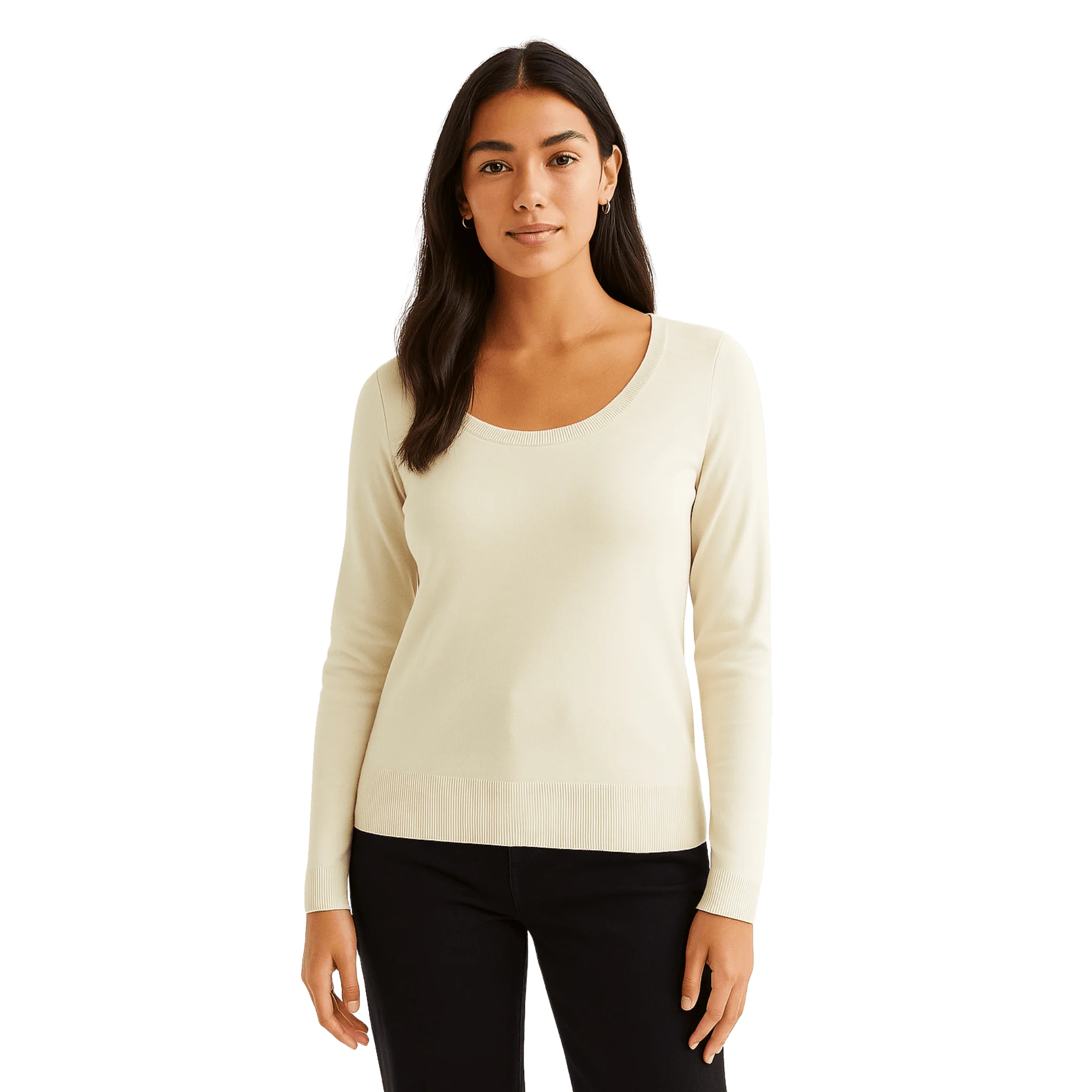 Soft Knit Scoop Neck Sweater - Image 2