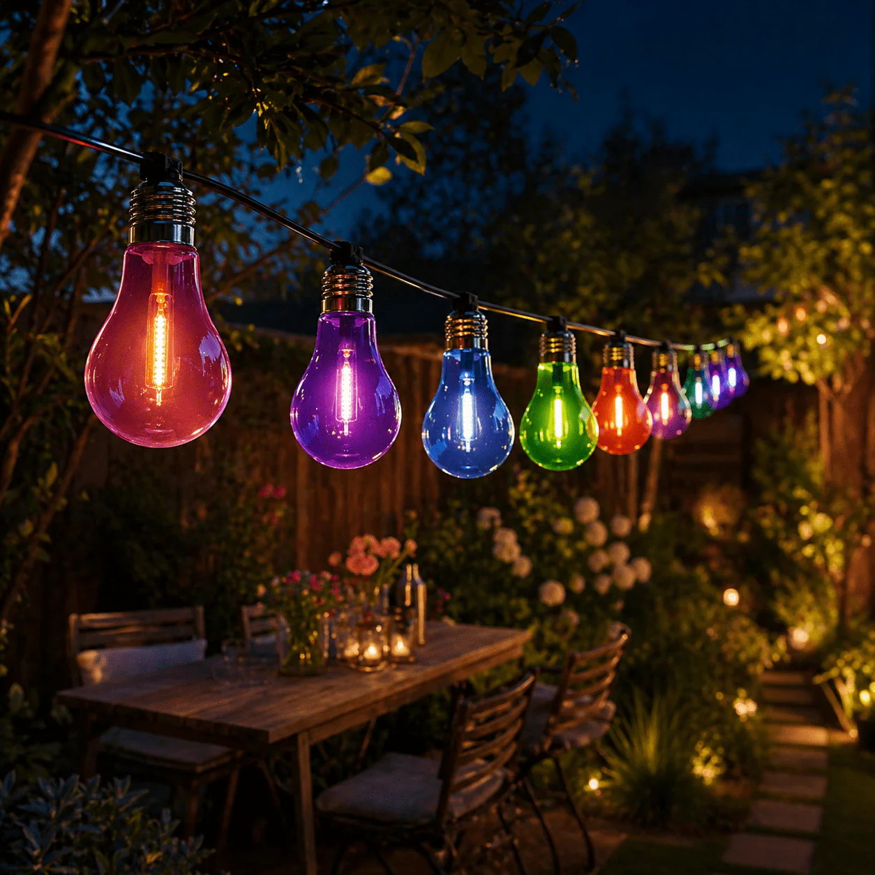 Solar String Lights – Multicolor – 10 Bulbs