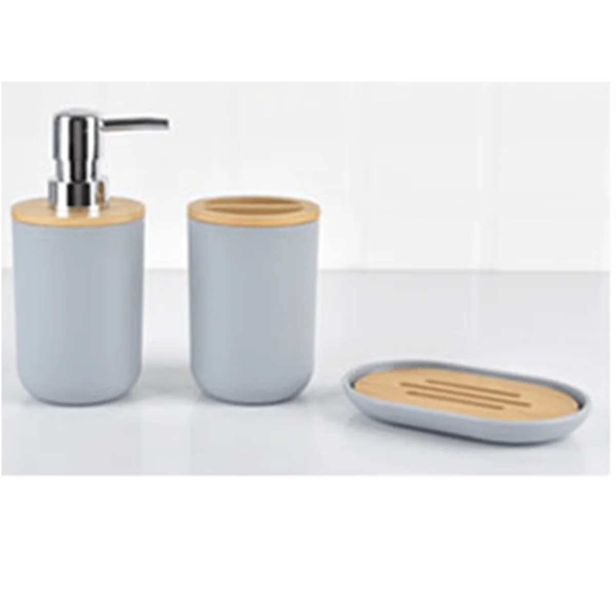 Le Spa - Plastic and Bamboo Bathroom Accessories Set | Assorted - Image 4