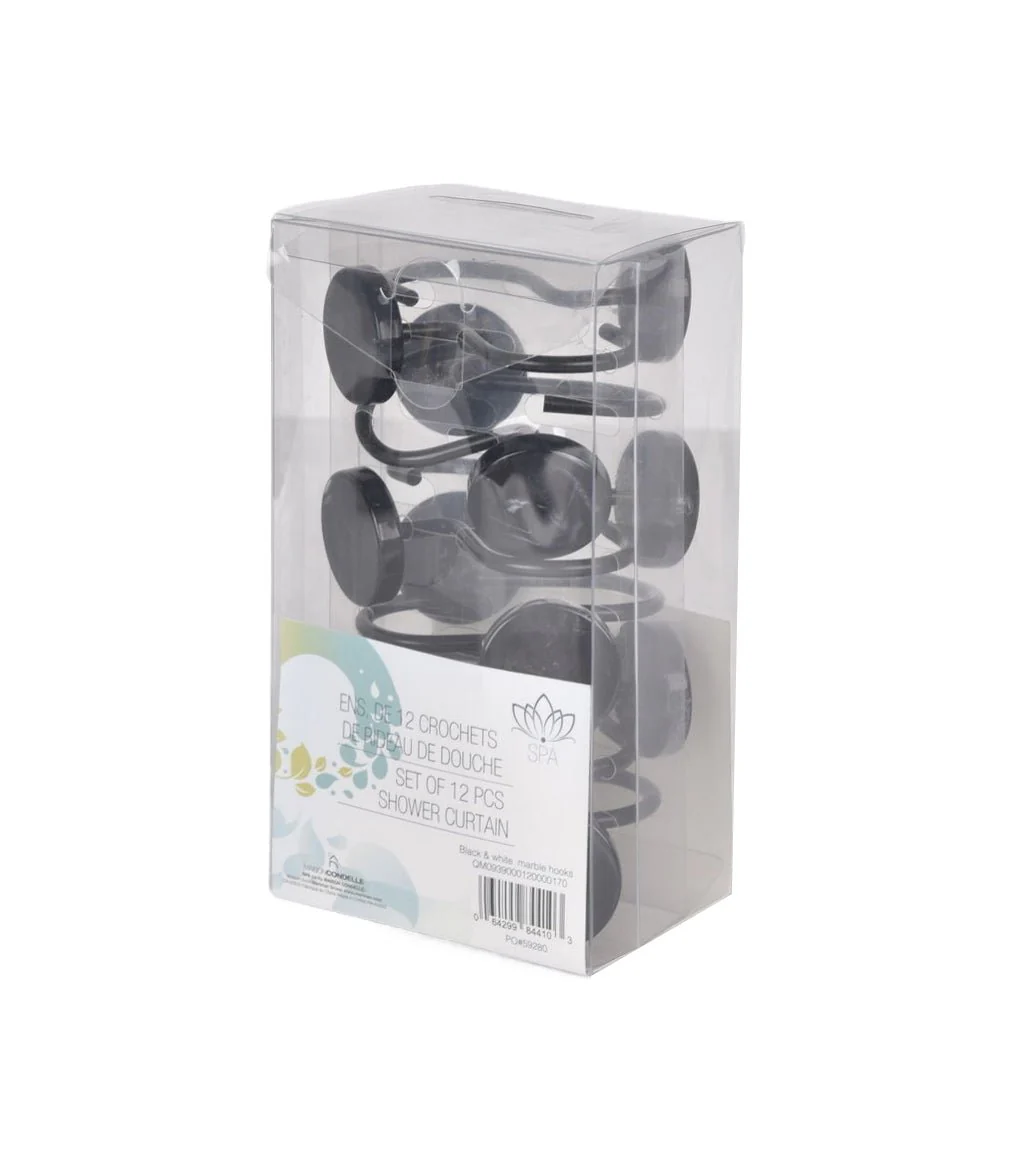 SPA-Set of 12 PK Shower Curtains Hooks - Image 3