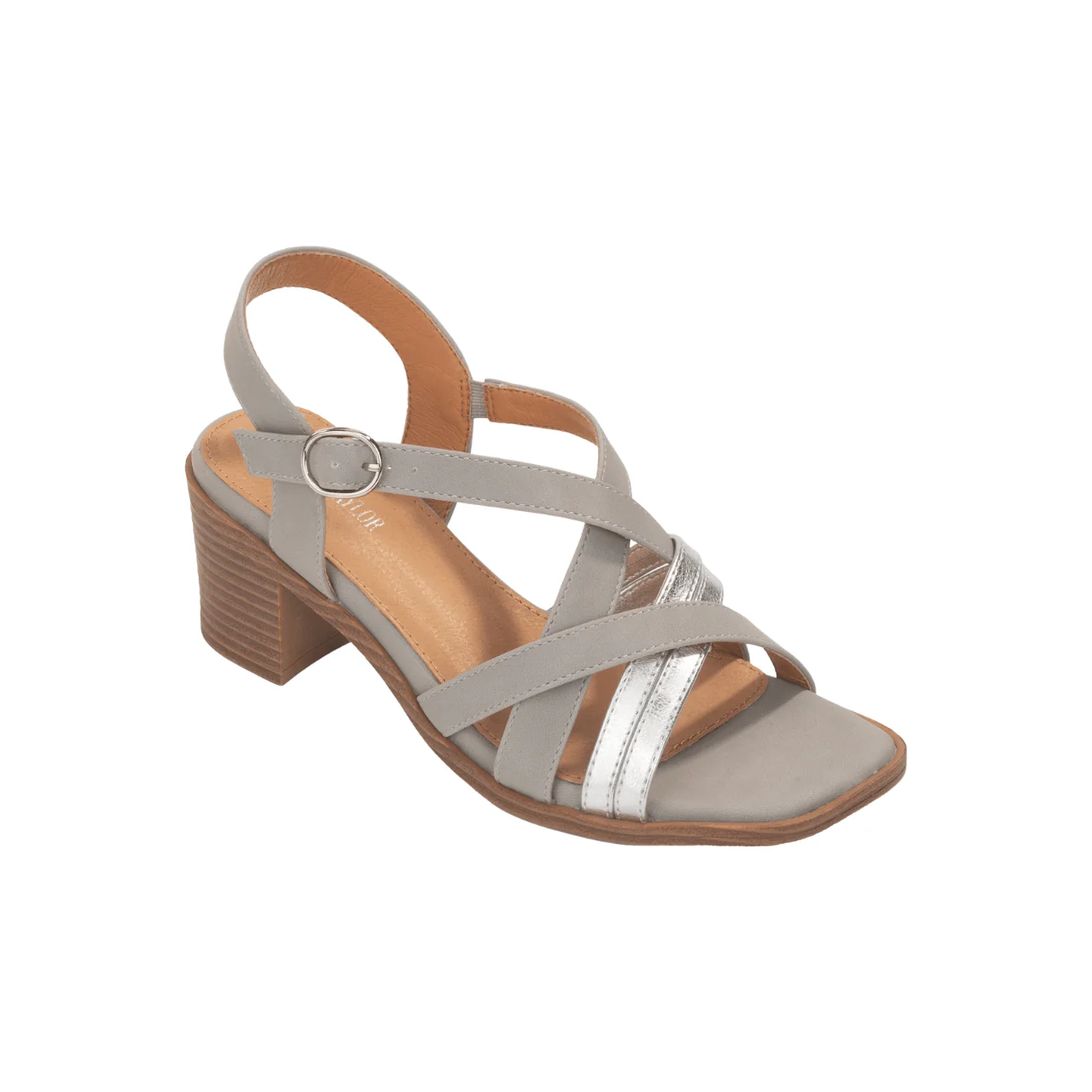 Strappy Block Heel Sandals with Metallic Detail - Image 2
